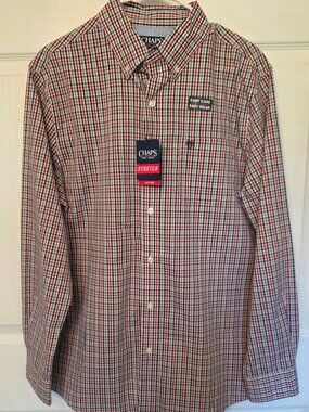 Chaps Men's Stretch Plaid Button-Down Shirt M